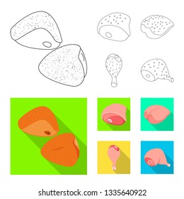 Isolated object of product and poultry symbol. Collection of product and agriculture    stock symbol for web.
