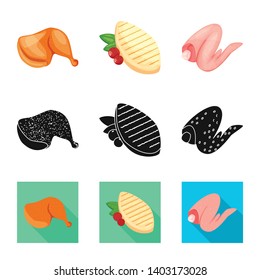 Isolated object of product and poultry symbol. Collection of product and agriculture    vector icon for stock.