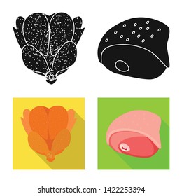 Isolated object of product and poultry symbol. Collection of product and agriculture    vector icon for stock.