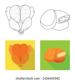 Isolated object of product and poultry symbol. Set of product and agriculture stock vector illustration.