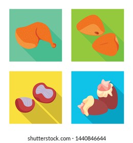 Isolated object of product and poultry symbol. Collection of product and agriculture vector icon for stock.