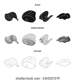 Isolated object of product and poultry symbol. Collection of product and agriculture stock symbol for web.