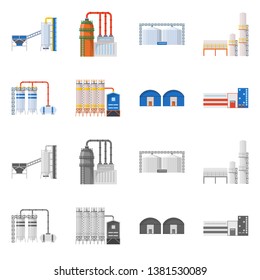 Isolated object of production and structure icon. Set of production and technology stock vector illustration.