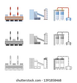 Isolated object of production and structure icon. Collection of production and technology vector icon for stock.