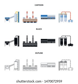 Isolated object of production and structure icon. Collection of production and technology stock vector illustration.