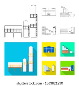 Isolated object of production and structure logo. Set of production and technology vector icon for stock.