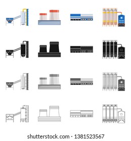 Isolated object of production and structure logo. Collection of production and technology vector icon for stock.