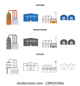 Isolated object of production and structure logo. Set of production and technology stock vector illustration.