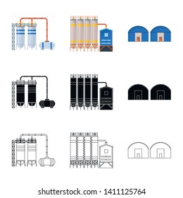Isolated object of production and structure logo. Collection of production and technology stock vector illustration.