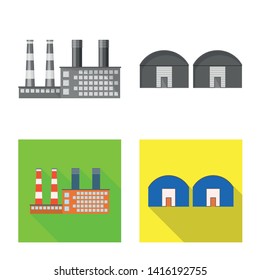 Isolated object of production and structure logo. Set of production and technology vector icon for stock.