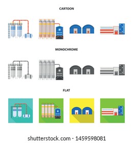 Isolated object of production and structure logo. Set of production and technology vector icon for stock.