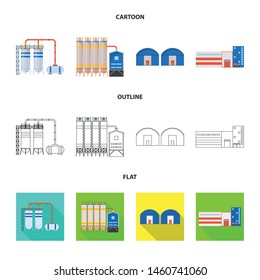 Isolated object of production and structure logo. Set of production and technology stock vector illustration.