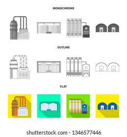 Isolated object of production and structure sign. Set of production and technology vector icon for stock.