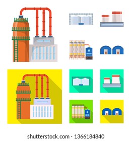 Isolated object of production and structure sign. Collection of production and technology stock symbol for web.