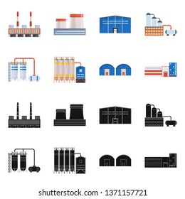 Isolated object of production and structure sign. Collection of production and technology stock symbol for web.