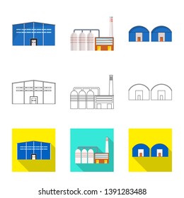 Isolated object of production and structure sign. Set of production and technology stock symbol for web.