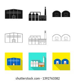 Isolated object of production and structure sign. Collection of production and technology stock symbol for web.