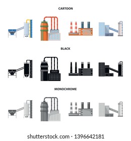 Isolated object  production and structure sign. Set  production and technology stock symbol for web.