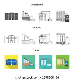Isolated object of production and structure sign. Set of production and technology stock symbol for web.