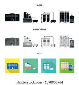 Isolated object of production and structure sign. Set of production and technology vector icon for stock.