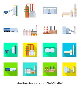 Isolated object of production and structure symbol. Set of production and technology stock symbol for web.