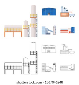Isolated object of production and structure symbol. Set of production and technology stock vector illustration.