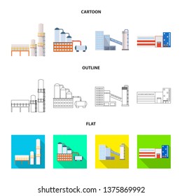 Isolated object of production and structure symbol. Set of production and technology stock symbol for web.