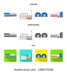 Isolated object of production and structure symbol. Set of production and technology vector icon for stock.