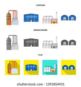 Isolated object of production and structure symbol. Set of production and technology vector icon for stock.