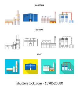 Isolated object of production and structure symbol. Set of production and technology stock symbol for web.