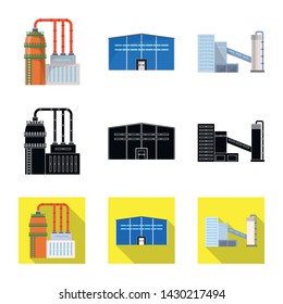 Isolated object of production and structure symbol. Collection of production and technology stock symbol for web.