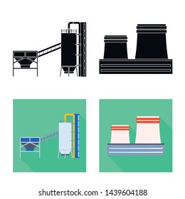 Isolated object of production and structure symbol. Set of production and technology vector icon for stock.