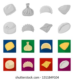 Isolated object of products  and cooking icon. Collection of products  and appetizer stock vector illustration.