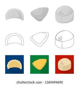 Isolated object of products  and cooking icon. Collection of products  and appetizer stock symbol for web.