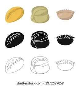 Isolated object of products  and cooking icon. Set of products  and appetizer stock symbol for web.