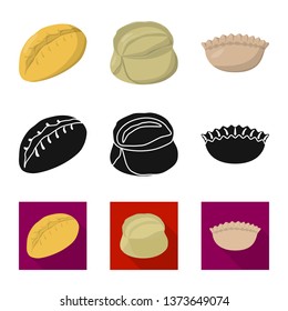 Isolated object of products  and cooking icon. Collection of products  and appetizer stock vector illustration.
