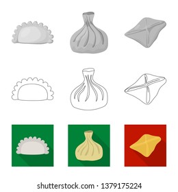 Isolated object of products  and cooking icon. Set of products  and appetizer vector icon for stock.