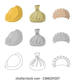 Isolated object of products  and cooking icon. Collection of products  and appetizer vector icon for stock.