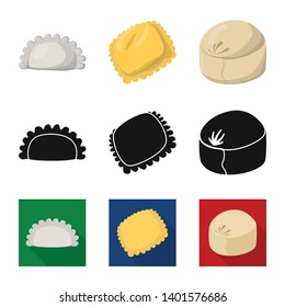 Isolated object of products  and cooking icon. Set of products  and appetizer vector icon for stock.