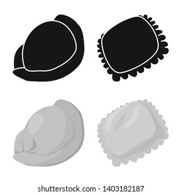Isolated object of products  and cooking icon. Set of products  and appetizer vector icon for stock.