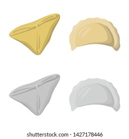 Isolated object of products and cooking icon. Collection of products and appetizer stock vector illustration.