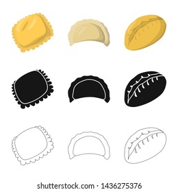 Isolated object of products and cooking icon. Set of products and appetizer vector icon for stock.