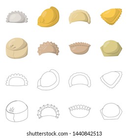 Isolated object of products and cooking icon. Set of products and appetizer stock vector illustration.