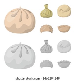 Isolated object of products and cooking icon. Collection of products and appetizer stock symbol for web.
