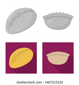 Isolated object of products and cooking icon. Collection of products and appetizer stock symbol for web.