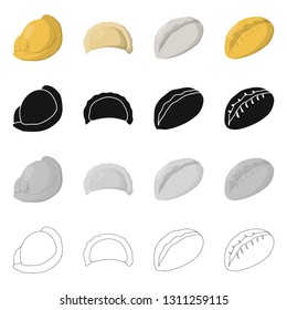 Isolated object of products  and cooking logo. Set of products  and appetizer vector icon for stock.
