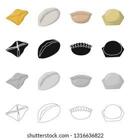 Isolated object of products  and cooking logo. Collection of products  and appetizer stock vector illustration.