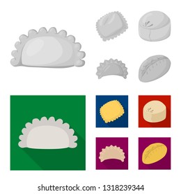 Isolated object of products  and cooking logo. Collection of products  and appetizer stock symbol for web.