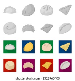 Isolated object of products  and cooking logo. Collection of products  and appetizer stock vector illustration.