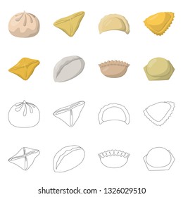 Isolated object of products  and cooking logo. Set of products  and appetizer vector icon for stock.